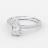 hidden halo lab created pear diamond engagement ring