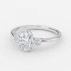 lab created three stone oval diamonds engagement rings