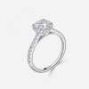 lab grown cushion diamond hidden halo rings