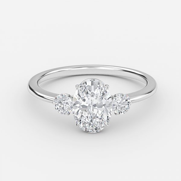 oval diamond ring white gold