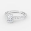 oval lab craeted hidden halo diamond engagement ring