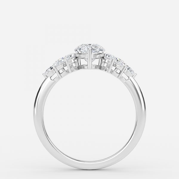 pear diamond three stone rings