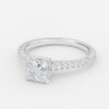 princess lab craeted hidden halo diamond engagement ring