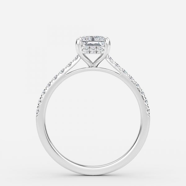 radiant diamond hidden halo rings