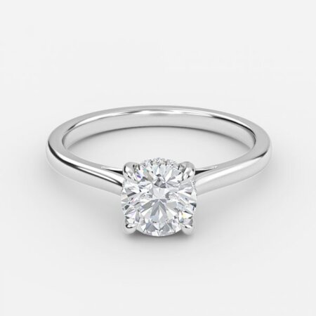 Hazal Round Hidden Halo Engagement Ring Hazal Round Hidden Halo Engagement Ring