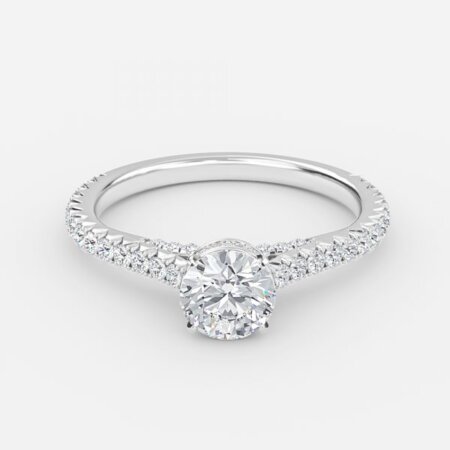 Charles Round Hidden Halo Engagement Ring