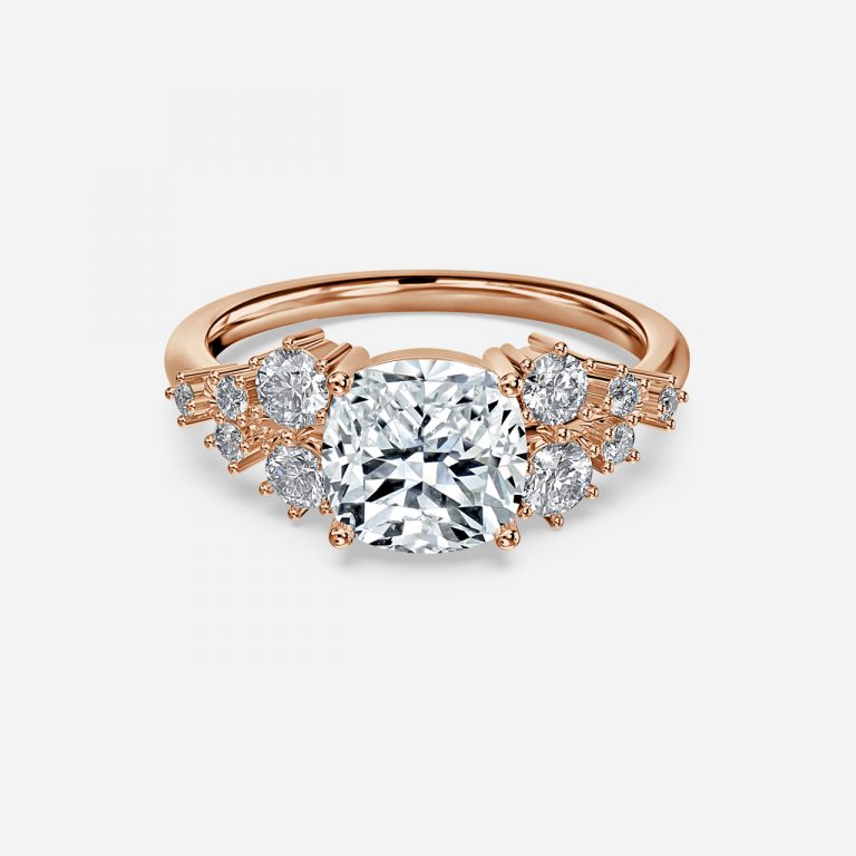 unique cushion diamond engagement rings