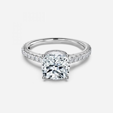 Charles Cushion Hidden Halo Engagement Ring