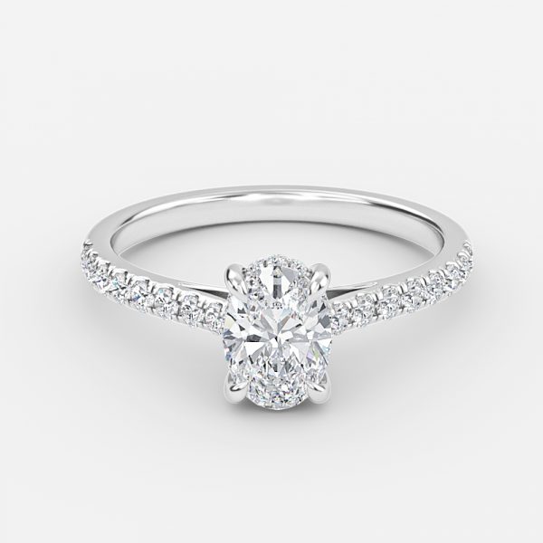 white gold oval diamond engagement ring