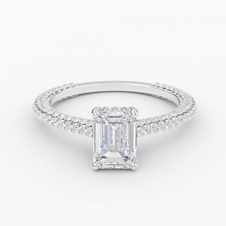 Iona Emerald Hidden Halo Engagement Ring