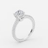 14k white gold round cut solitaire diamond rings