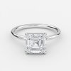 Single stone asscher cut diamond ring
