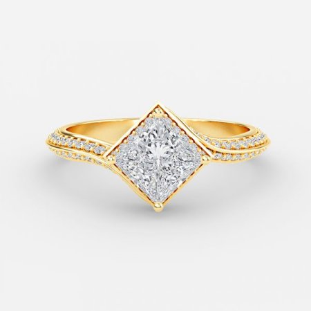 Aria Princess Hidden Halo Engagement Ring