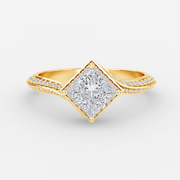 princess cut diamond ring wedding band