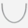 3 prong diamond tennis necklace