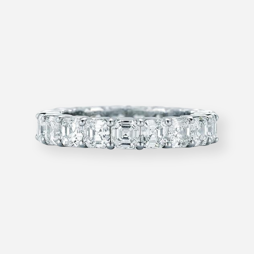 asscher cut diamond eternity band