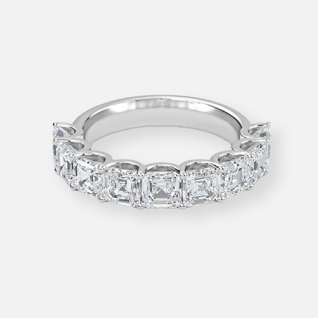 asscher diamond eternity band