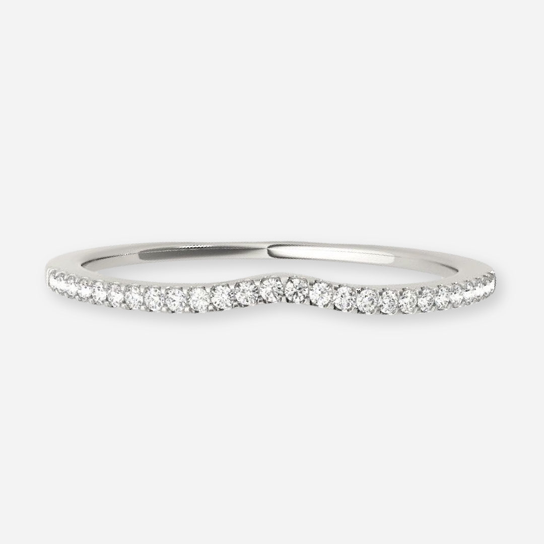 curved diamond wedding band ring