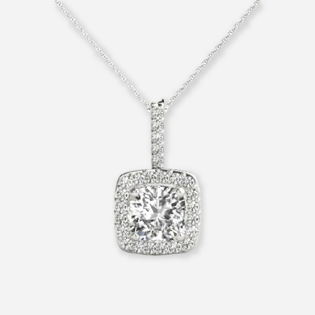 Cushion Lab Diamond Halo Pendant Cushion Lab Diamond Halo Pendant