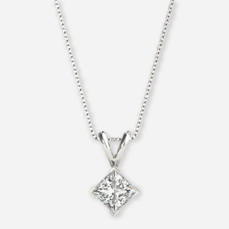 Princess Cut Four Prong Solitaire Pendant Princess Cut Four Prong Solitaire Pendant