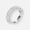 emerald cut diamond half eternity band