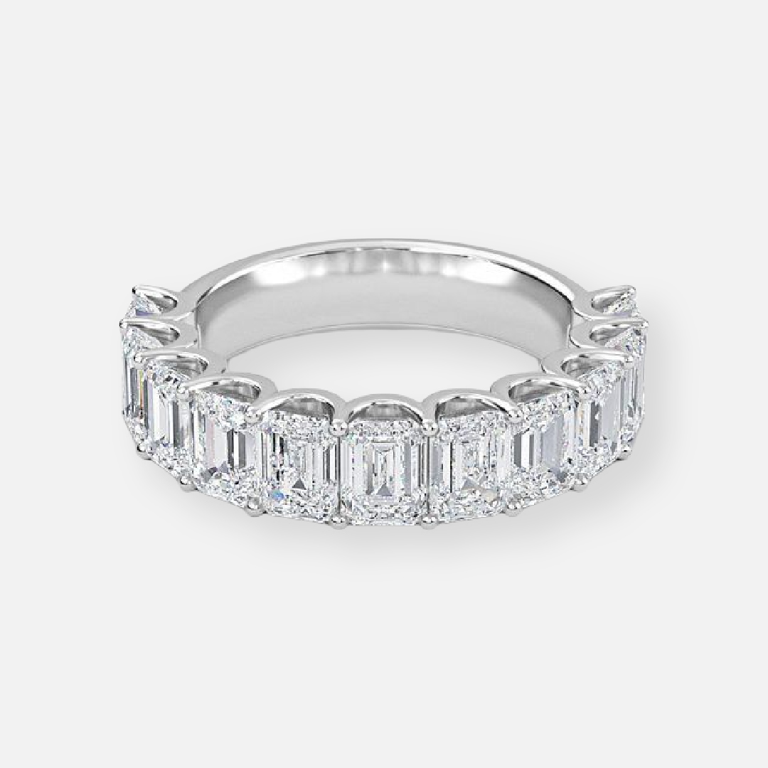emerald cut eternity band