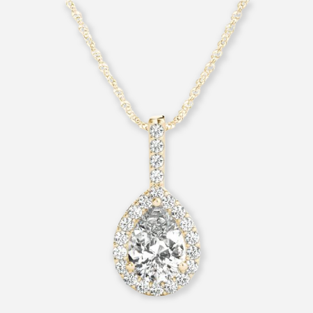 Pear Lab Diamond Halo Pendant Pear Lab Diamond Halo Pendant
