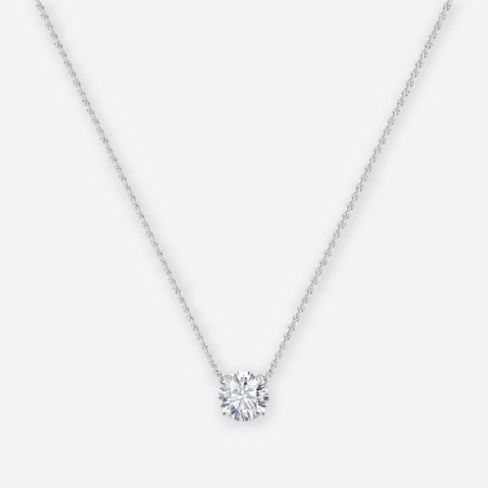 0.25ct Round Lab Diamond Solitaire Pendant 14 White Gold 0.25ct Round Lab Diamond Solitaire Pendant 14 White Gold