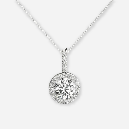 Round Lab Diamond Halo Pendant Round Lab Diamond Halo Pendant