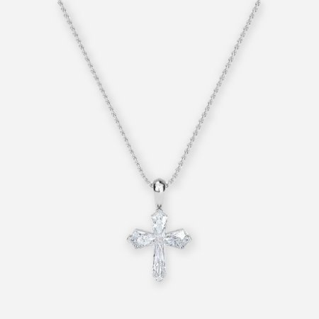 white gold diamond cross pendant