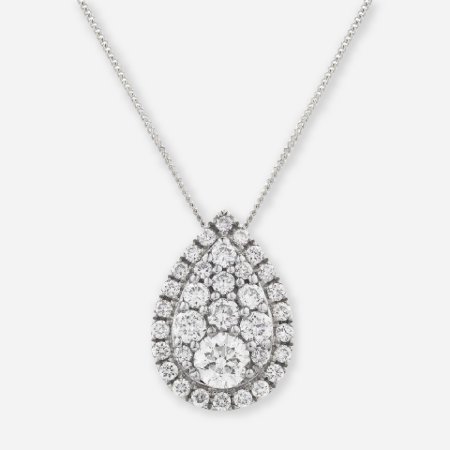 white gold pear shaped diamond pendants