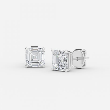 Asscher Lab Diamond Stud Earrings Asscher Lab Diamond Stud Earrings