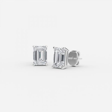 Emerald Lab Diamond Stud Earrings Emerald Lab Diamond Stud Earrings