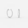 lab created semi set diamond hoop earring