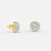 lab grown halo round cut diamond stud earrings