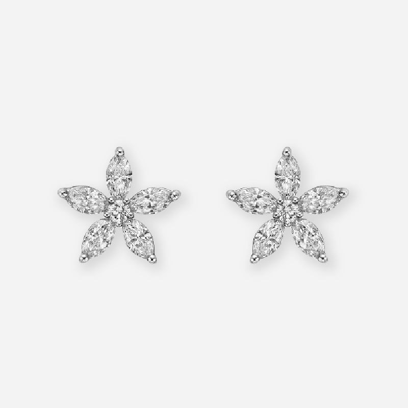lab grown marquise cut star diamond stud earring