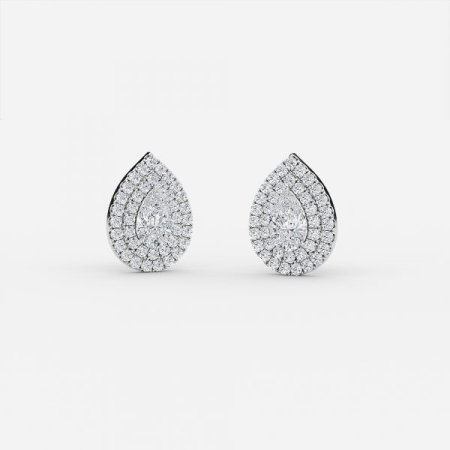 Pear Lab Grown Diamond Double Halo Earrings Pear Lab Grown Diamond Double Halo Earrings