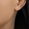 round cut diamond stud earrings gold plated