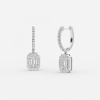 0.50 carat emerald cut diamond hoop earrings