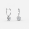 diamond cushion cut hoop earring