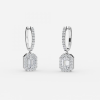 diamond emerald cut hoop earring