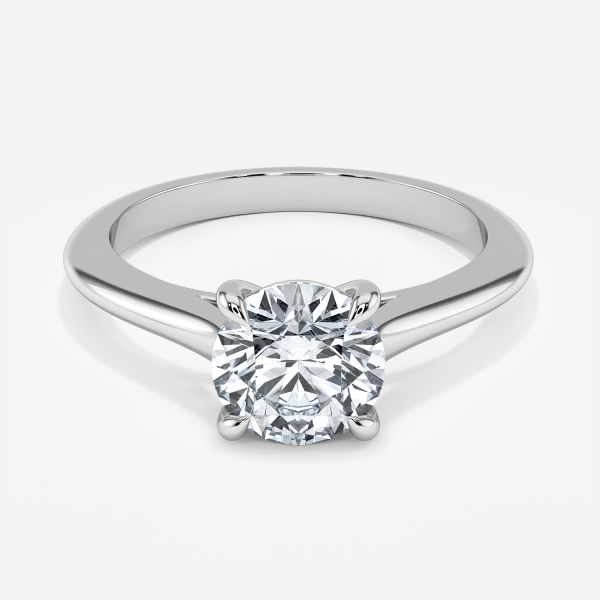 round engagement ring with solitaire