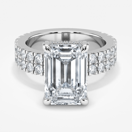 Kiana Emerald Hidden Halo Engagement Ring