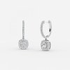 white gold cushion diamond hoop earrings for women