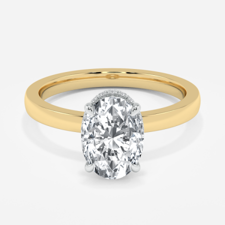 Lesley Oval Two Tone Hidden Halo Engagement Ring Lesley Oval Two Tone Hidden Halo Engagement Ring