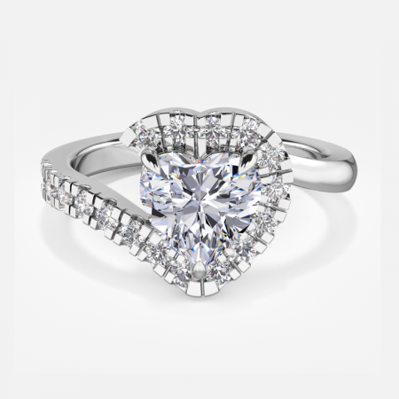Neto Heart Halo Engagement Ring Neto Heart Halo Engagement Ring
