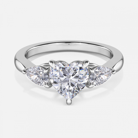 Olina Heart Three Stone Engagement Ring Olina Heart Three Stone Engagement Ring