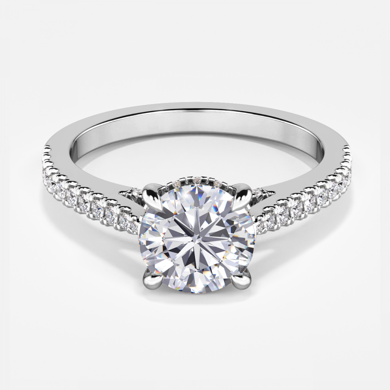 3ct round hidden halo diamond ring