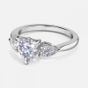 heart shaped engagement ring with three stone