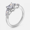 heart trilogy platinum engagement ring
